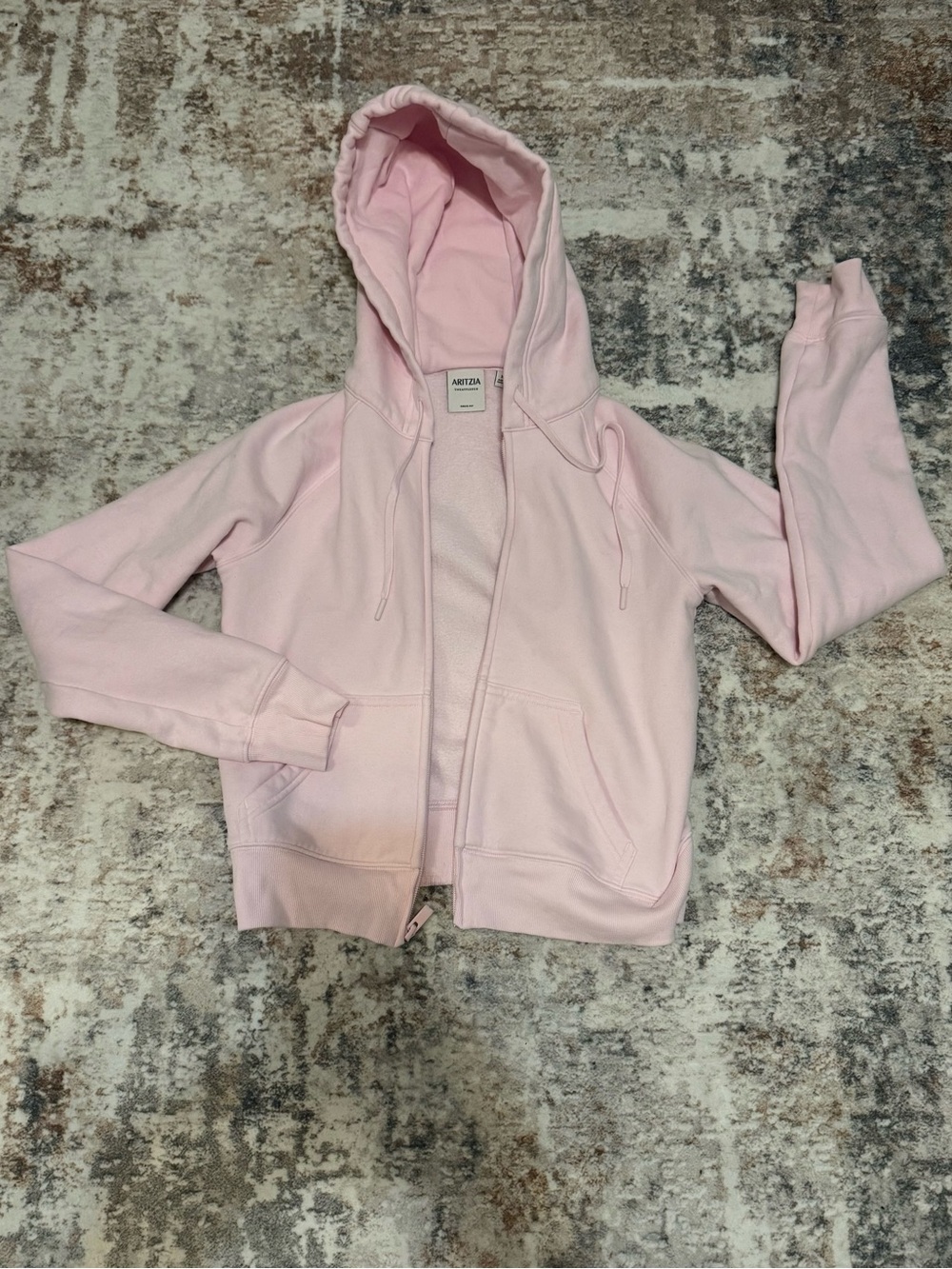 Aritzia Light Pink Women's Crop Zip Hoodie